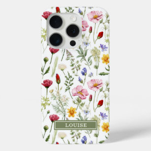 Schöne botanische Wildblumen Name Case-Mate iPhone Hülle