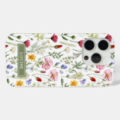 Schöne botanische Wildblumen Name Case-Mate iPhone Hülle (Rückseite (Horizontal))