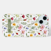 Schöne botanische Wildblumen Name Case-Mate iPhone Hülle (Rückseite (Horizontal))