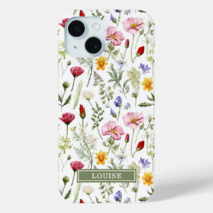 Schöne botanische Wildblumen Name Case-Mate iPhone Hülle