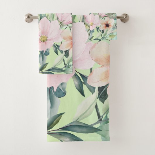Schöne botanische Wildblumen und Hummingbird Badhandtuch Set (Insitu)
