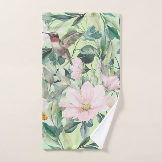 Schöne botanische Wildblumen und Hummingbird Badhandtuch Set (Handtuch)