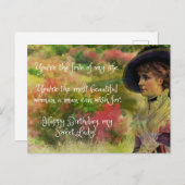 Schöne Botschaft Mann an Ehefrau Glückwunsch zum G Postkarte (Vorne/Hinten)