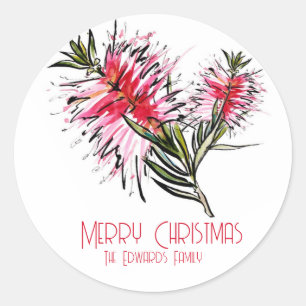 Schöne Bottlebrush Weihnachtsgeschenke Stickers