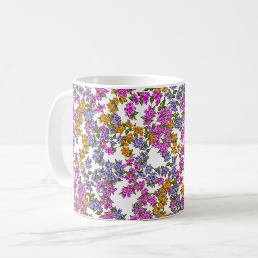 Schöne Bougainvillea Kaffeetasse (Vorderseite Links)