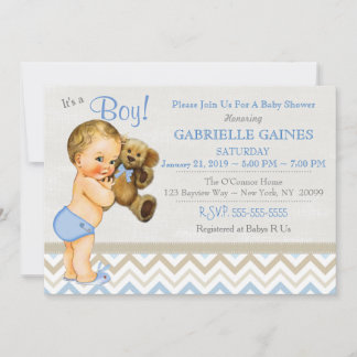 Schöne Boy Baby Dusche Einladung Personalisiert