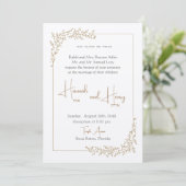 Schöne Branchen Jüdische Einladungen für Hochzeite (Stehend Vorderseite)