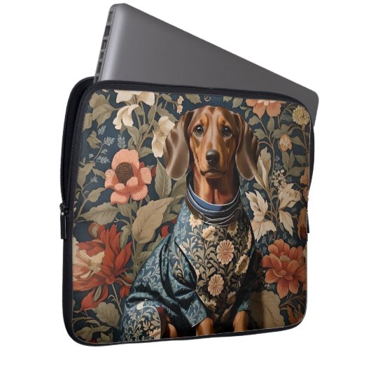 Schöne braune Dackel | Dackel Portrait Laptopschutzhülle (Vorne Rechts)