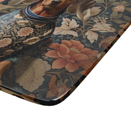 Schöne braune Dackel | Dackel Portrait Schneidebrett (Ecke)