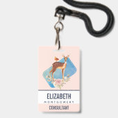 Schöne braune Dose mit weißen Flecken Ausweis (Vorderseite mit Schlüsselband)