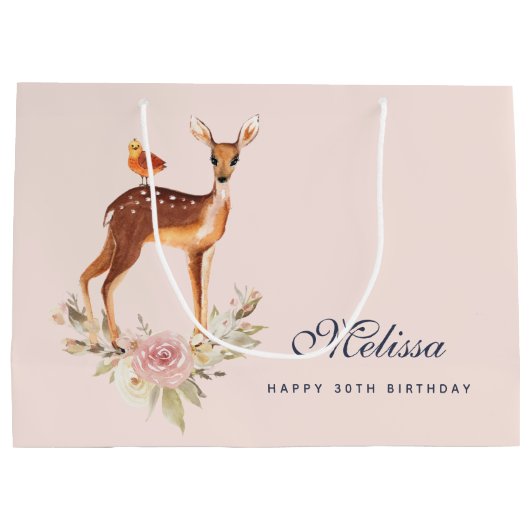 Schöne braune Dose mit weißen Flecken Große Geschenktüte (Rückseite)