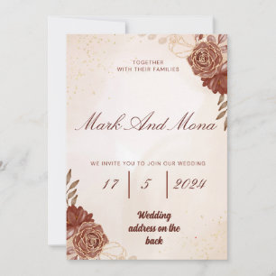 Schöne braune Hochzeit Einladung