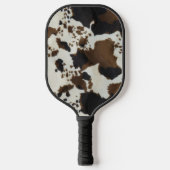 Schöne braune Kuh Print-Imitate Süede Look Pickleball Schläger (Vorderseite)