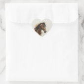 Schöne braune Pferd Tier Kunst Herz-Aufkleber (Tasche)