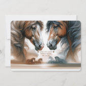 Schöne braune Pferde Hochzeit retten das Datum Save The Date (Vorderseite)