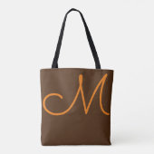 schöne braune Tasche mit Name und Anfangsbuchstabe (Rückseite)