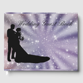 Schöne Braut & Groom Dance Silhouette Hochzeit Gästebuch