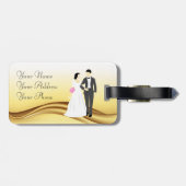 Schöne Braut & Groom Wedding Gepäckanhänger (Rückseite horizontal)