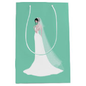 Schöne Braut in Bridal Gown Mittlere Geschenktüte (Vorderseite)