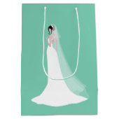 Schöne Braut in Bridal Gown Mittlere Geschenktüte (Rückseite)