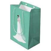 Schöne Braut in Bridal Gown Mittlere Geschenktüte (Rückseite Schrägansicht)
