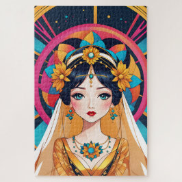 Schöne Braut in der Kunst der Pop Art Puzzle