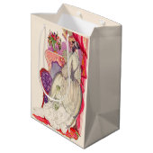 schöne Braut in einem schönen Gewand Mittlere Geschenktüte (Rückseite Schrägansicht)