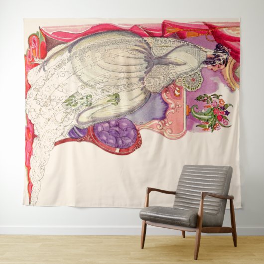 schöne Braut in einem schönen Gewand Wandteppich (Beispiel (Horizontal))