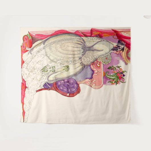 schöne Braut in einem schönen Gewand Wandteppich (Vorderseite (Horizontal))