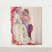 schöne Braut in einem schönen Gewand Wandteppich (Vorderseite)