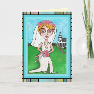 Schöne Braut - Verlobungs-/Hochzeitstageskarte Karte