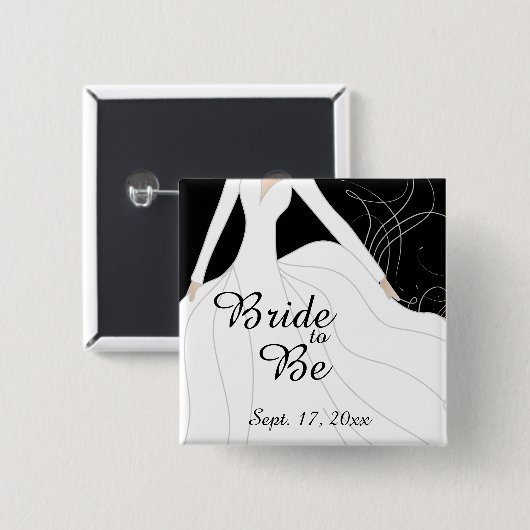 Schöne Braut zum zu sein Button (Vorne & Hinten)