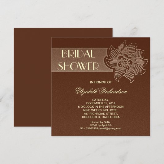 schöne Brautdusche Einladung (Vorne/Hinten)