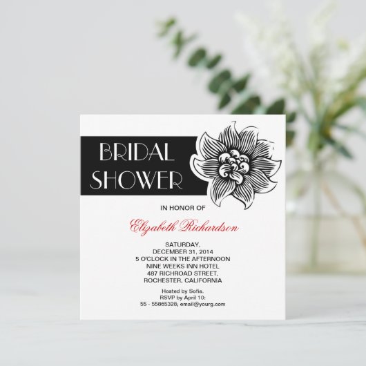 schöne Brautdusche Einladung (Stehend Vorderseite)