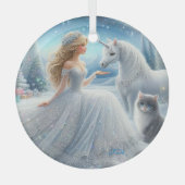 Schöne Brautfantasy-Ornament Ornament Aus Glas (Vorderseite)