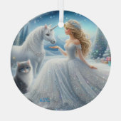 Schöne Brautfantasy-Ornament Ornament Aus Glas (Rückseite)