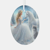 Schöne Brautfantasy-Ornament Ornament Aus Glas (Vorderseite links)