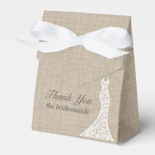 Schöne Brautparty-Geschenkbox aus Jute Geschenkschachtel