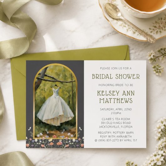 Schöne Bridal Dress Dusche Einladung