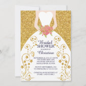 Schöne Bride Glitzer Bridal Dusche Einladung (Vorderseite)