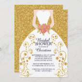 Schöne Bride Glitzer Bridal Dusche Einladung (Vorne/Hinten)