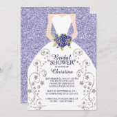 Schöne Bride Glitzer Bridal Dusche Einladung (Vorne/Hinten)