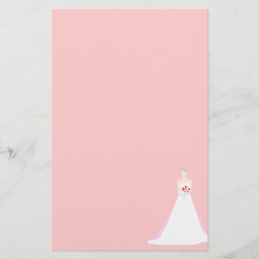 Schöne Bride Wedding Briefpapier (Vorderseite)