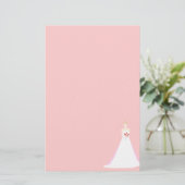 Schöne Bride Wedding Briefpapier (Stehend Vorderseite)