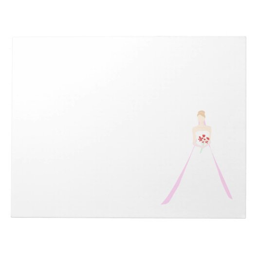 Schöne Bride Wedding Notizblock (Vorderseite)