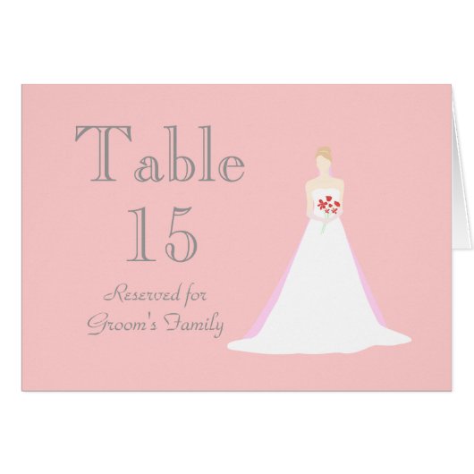 Schöne Bride Wedding Table Sitzkarte (Vorderseite (Horizontal))