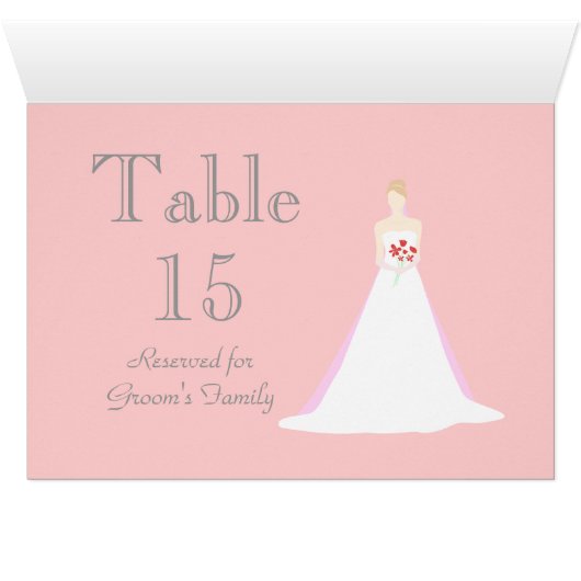 Schöne Bride Wedding Table Sitzkarte (Innenansicht Horizontal (Unten))