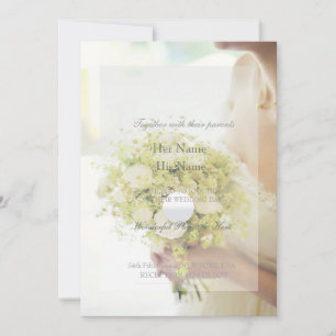 Schöne Bridge mit Blume Bouquet Wedding Einladung