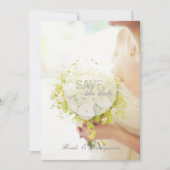 Schöne Bridge mit Blume Bouquet Wedding Save The Date (Vorderseite)