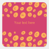 Schöne Briefe Quadratischer Aufkleber (Vorderseite)